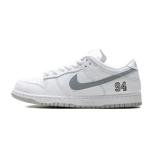 Nike SB Dunk Low Supreme 94 White Metallic Silver