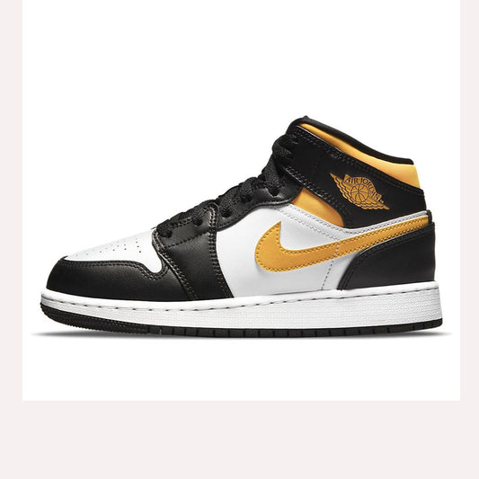 Air Jordan 1 Mid White Pollen Black GS
