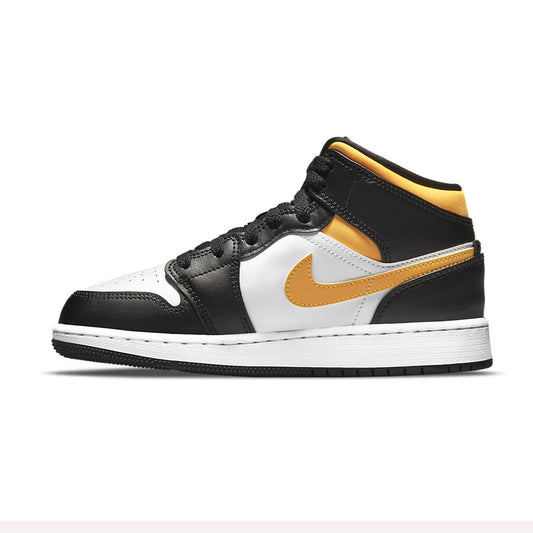 Air Jordan 1 Mid White Pollen Black GS