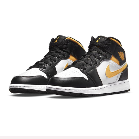 Air Jordan 1 Mid White Pollen Black GS