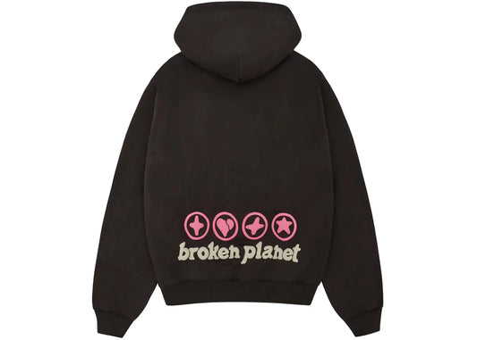 Broken Planet Hearts Hoodie Soot Black - 3