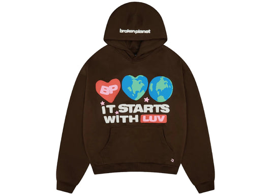 Broken Planet Luv Hoodie Mocha Brown - 2