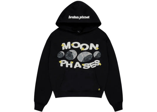 Broken Planet Moon Phases Hoodie Midnight Black - 2