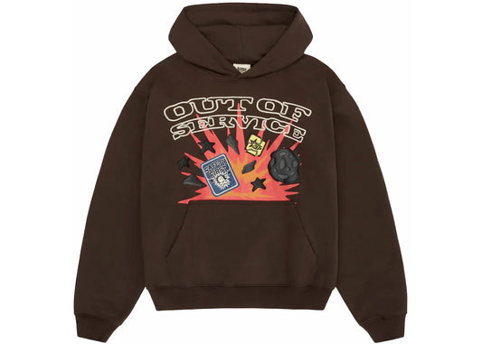 Broken Planet Out Of Service Hoodie Brown - 1