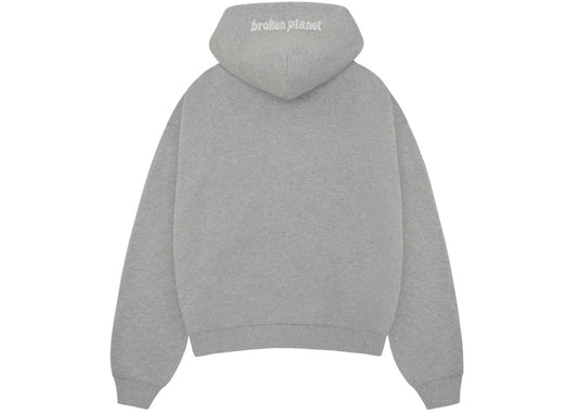 Broken Planet Zip Up Hoodie Heather Grey - 3