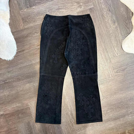 Chrome Hearts Black Velour Trousers Marlowe - 2