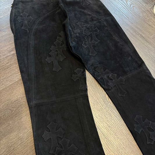 Chrome Hearts Black Velour Trousers Marlowe - 3