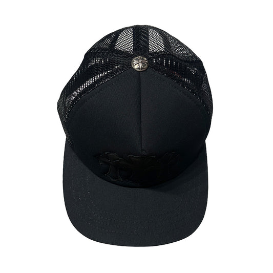 Chrome Hearts Cemetery Cross Leather Hat Black - 3