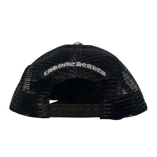 Chrome Hearts Cemetery Cross Leather Hat Black - 5