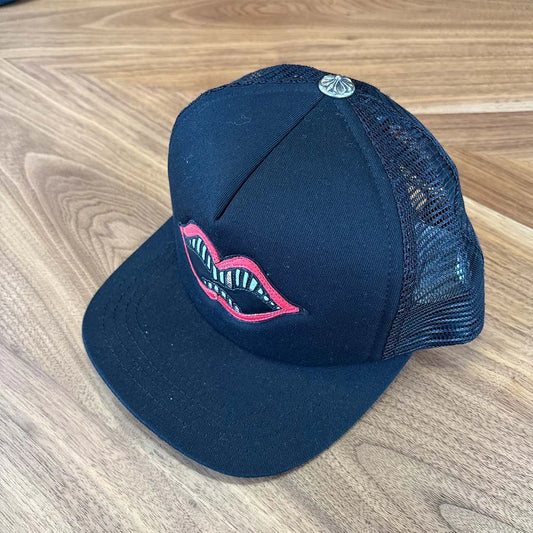 Chrome Hearts Chomper Big Lips Black Cap - 2