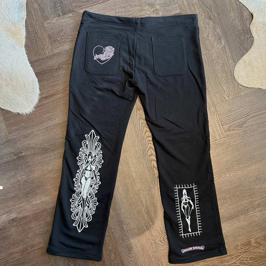 Chrome Hearts Deadly Doll Black Pink Sweatpants - 2