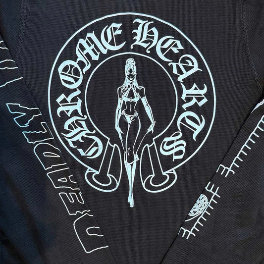 Chrome Hearts Deadly Doll Black Thermal T-Shirt - 2