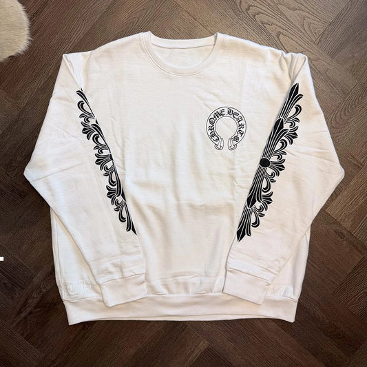 Chrome Hearts Floral Horseshoe White Sweatshirt - 1