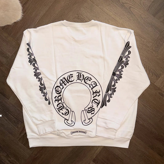 Chrome Hearts Floral Horseshoe White Sweatshirt - 2