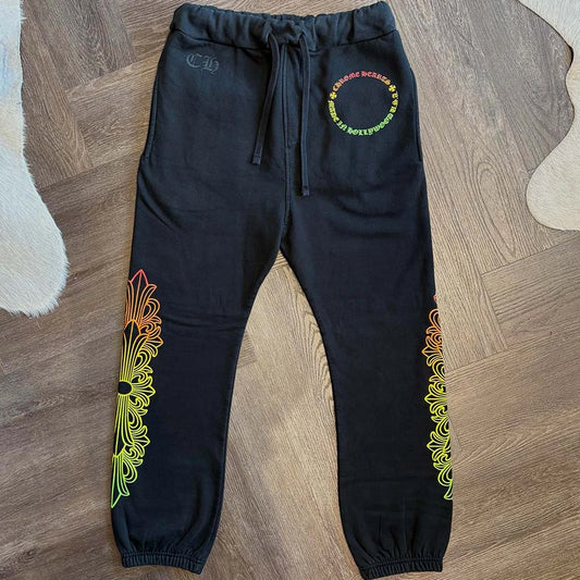 Chrome Hearts Floral Sunset Black Sweatpants - 2