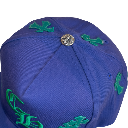 Chrome Hearts Green Cemetery Cross Patch Purple Snapback Hat