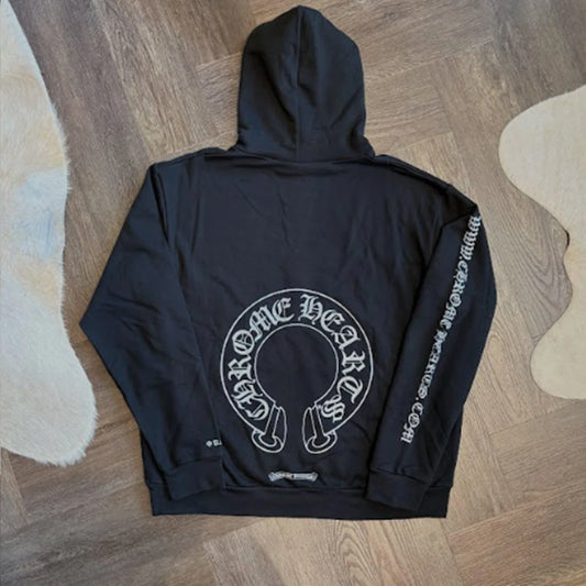 Chrome Hearts Horseshoe Black White Hoodie - 2
