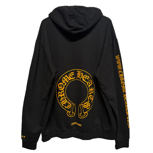 Chrome Hearts Horseshoe Hoodie Black Yellow - 1