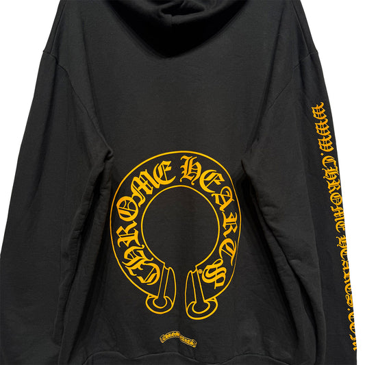 Chrome Hearts Horseshoe Hoodie Black Yellow - 3