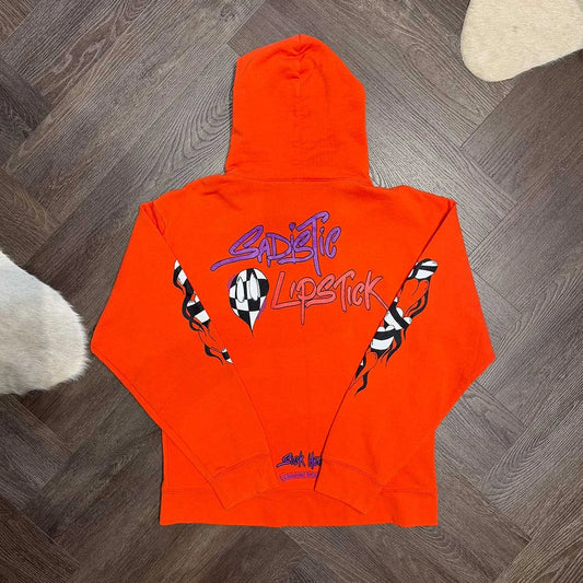 Chrome Hearts Matty Boy Sadistic Lipstick Hoodie Red - 2