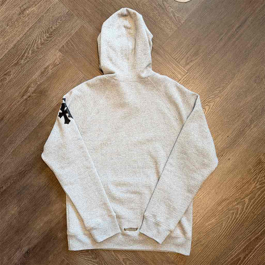 Chrome Hearts Paper Jam Triple Cross Hoodie Heather Grey