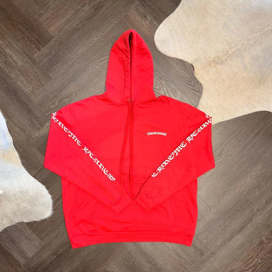 Chrome Hearts Red Scroll Pullover Hoodie - 1