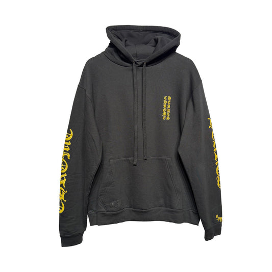 Chrome Hearts Script Hoodie Black Gold - 1