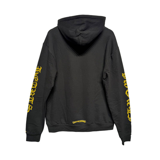 Chrome Hearts Script Hoodie Black Gold - 3