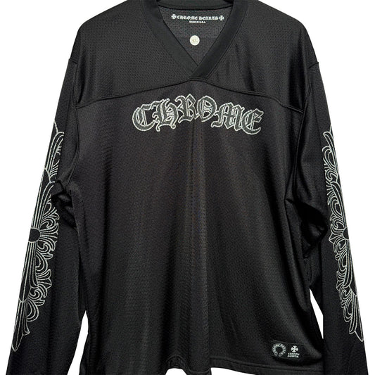 Chrome Hearts Script Mesh Long Sleeve Jersey Black - 4