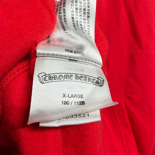 Chrome Hearts Scroll Logo Red White Sweatshirt - 4