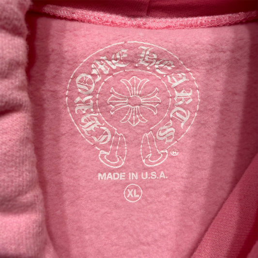 Chrome Hearts Spell Out Pink Hoodie - 3