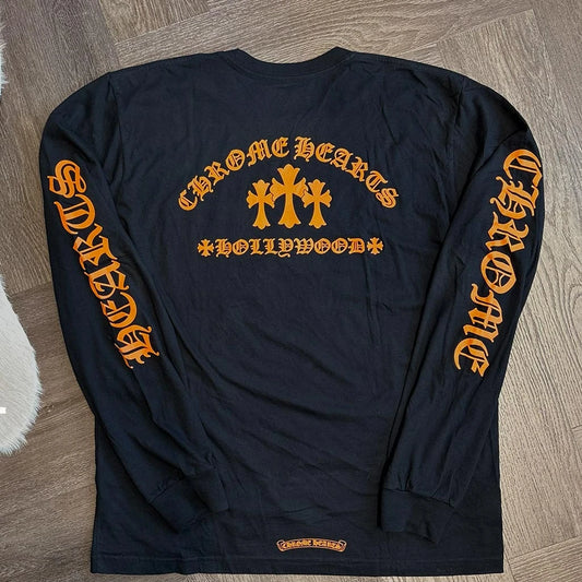 Chrome Hearts Triple Patch Black Orange T-Shirt - 2
