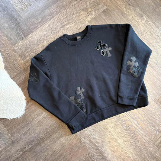 Chrome Hearts Triple Patch Black Sweatshirt Womens - 5
