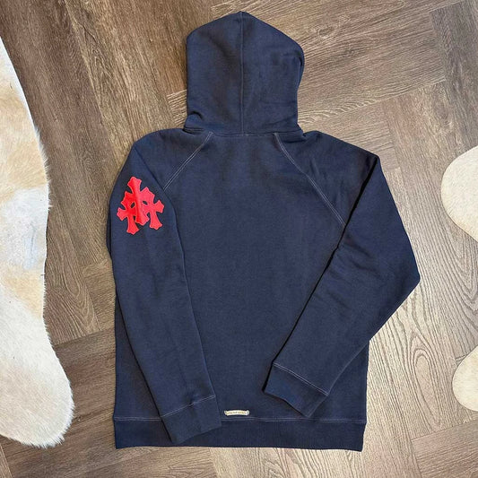Chrome Hearts Triple Patch Hoodie Blue Red - 2