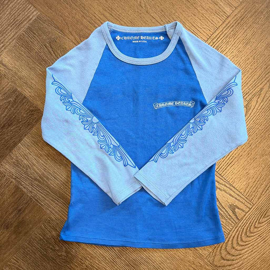 Chrome Hearts Cotton Two Tone Blue Floral Womens Top
