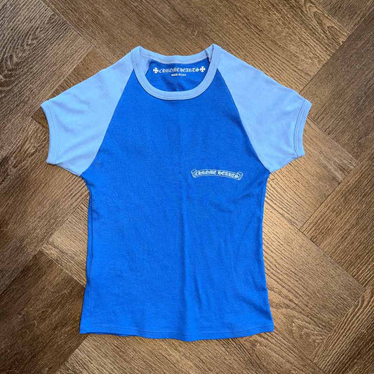 Chrome Hearts Cotton Cropped Top Two Tone Blue