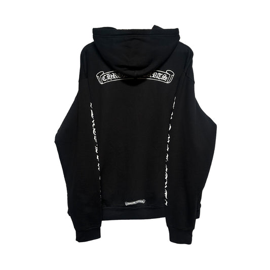 Chrome Hearts Vertical Logo Hoodie Black White - 2