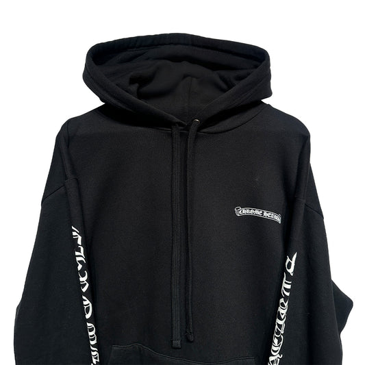 Chrome Hearts Vertical Logo Hoodie Black White - 3