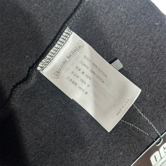 Chrome Hearts Vertical Logo Hoodie Black White - 4