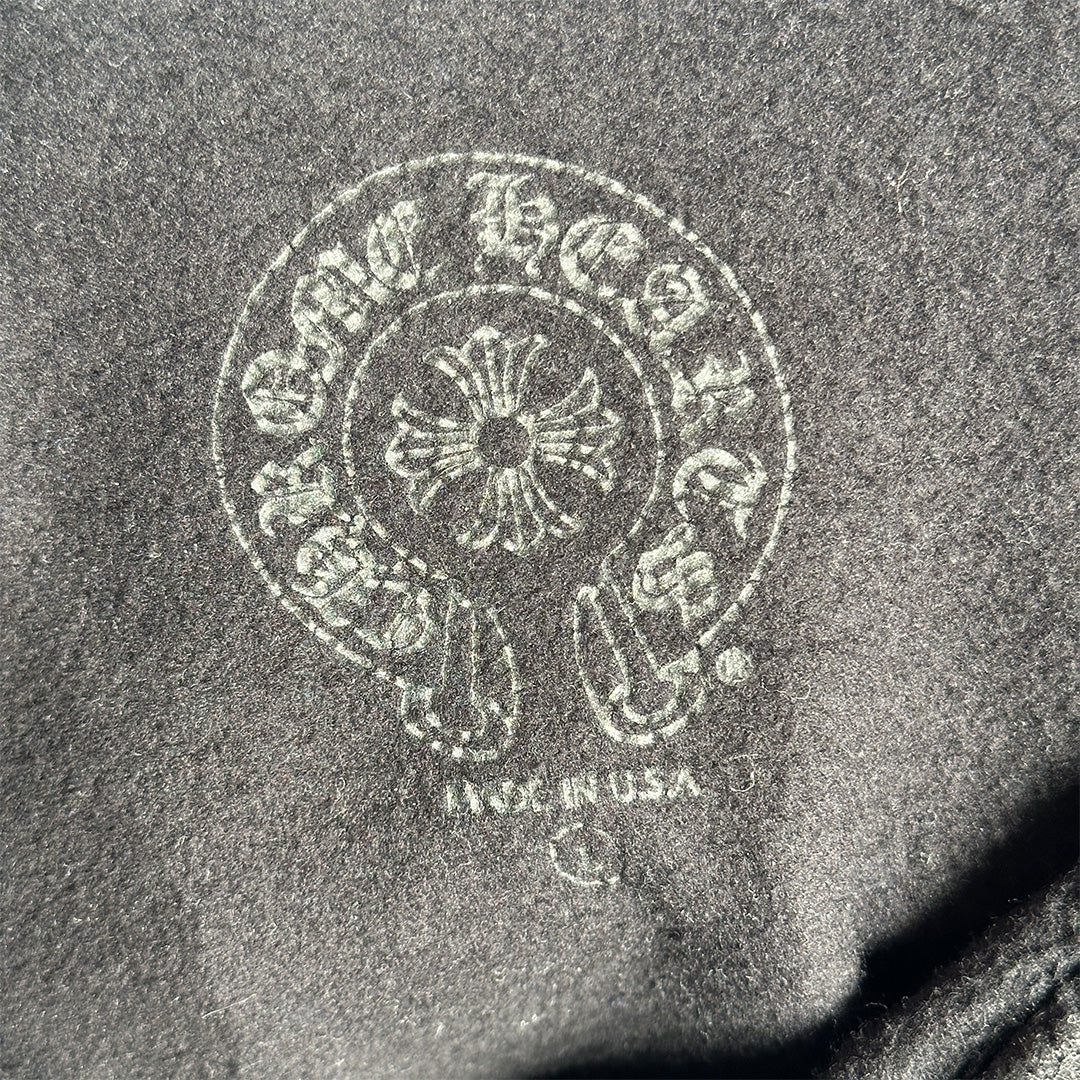 Chrome Hearts Vertical Logo Hoodie Black White - 7