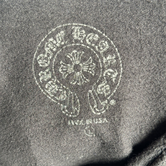 Chrome Hearts Vertical Logo Hoodie Black White - 7