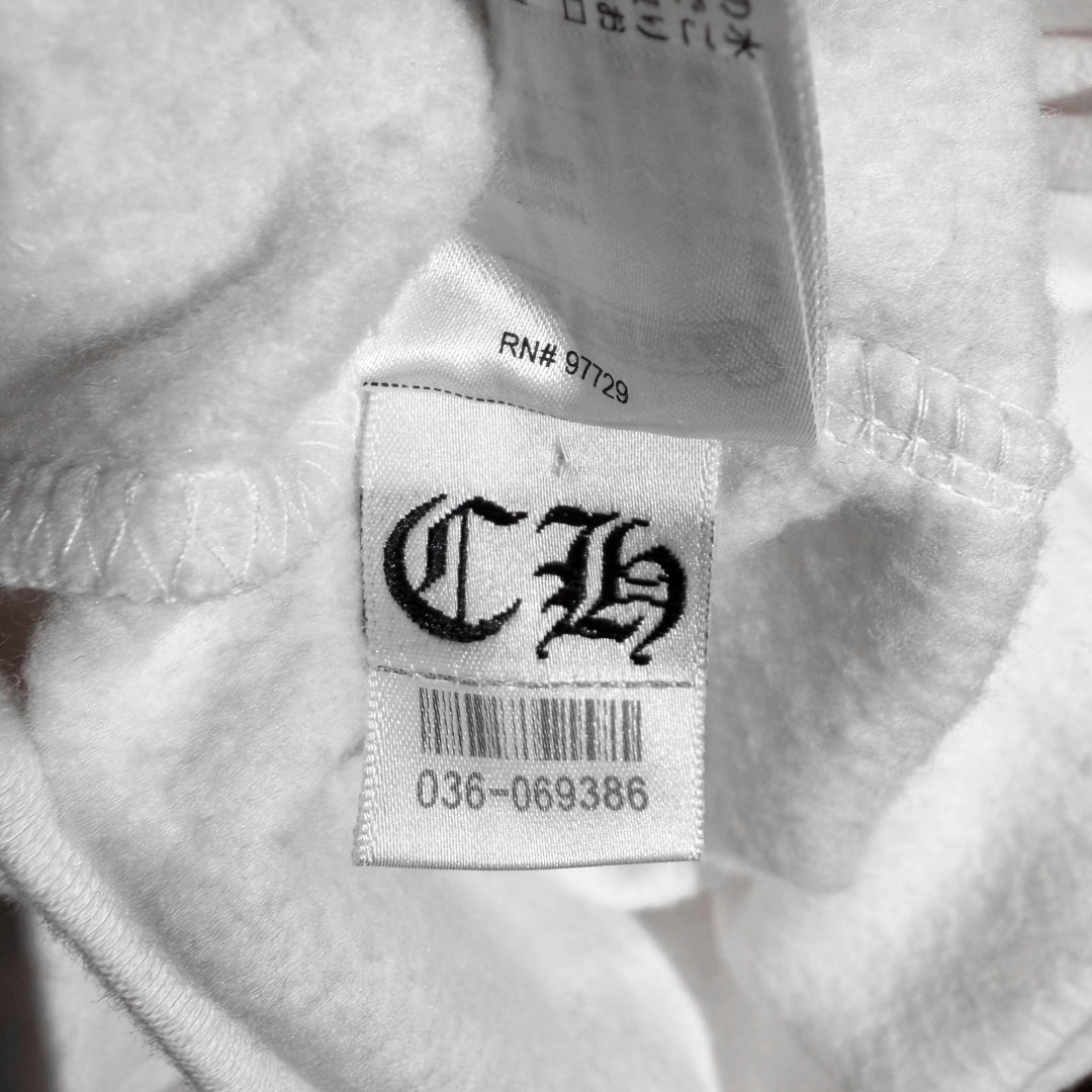 Chrome Hearts Vertical Logo Hoodie White Black - 6