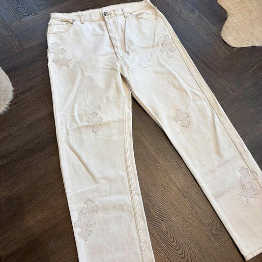 Chrome Hearts White Star Patch Jeans - 3