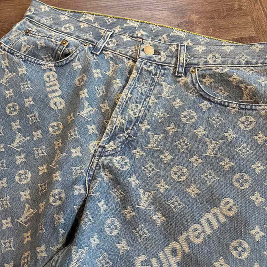 Louis Vuitton Supreme Monogram Blue Jeans - 3
