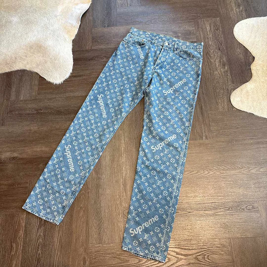Louis Vuitton Supreme Monogram Blue Jeans - 4