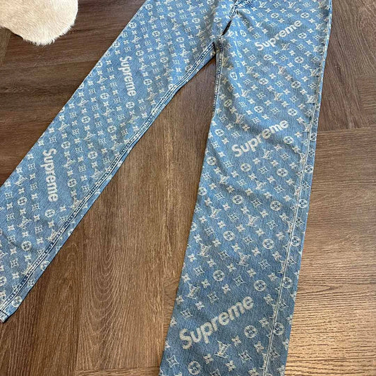 Louis Vuitton Supreme Monogram Blue Jeans - 5
