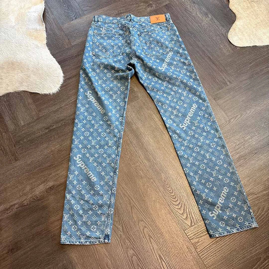 Louis Vuitton Supreme Monogram Blue Jeans - 6