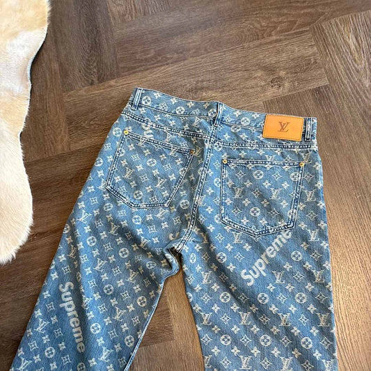 Louis Vuitton Supreme Monogram Blue Jeans - 7