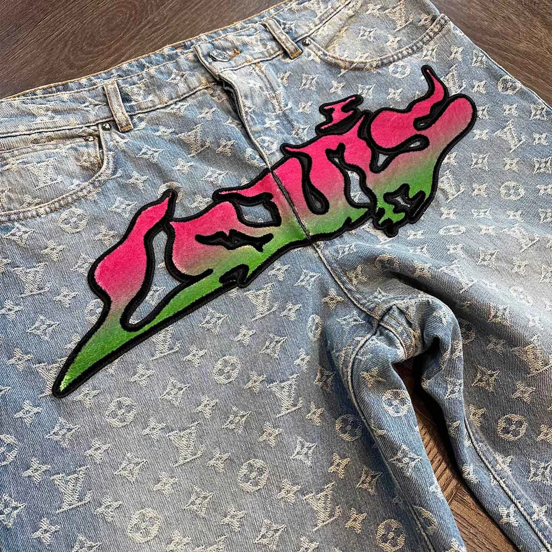 Louis Vuitton Supreme Monogram Blue Red Jeans - 5