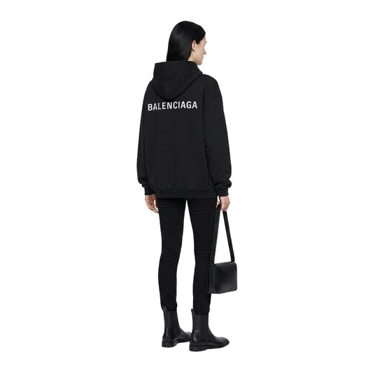 Balenciaga Black Medium Fit Logo Hoodie